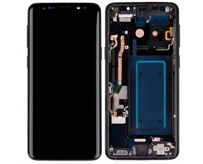 Дисплей Samsung G960F Galaxy S9 + тачскрін (сенсор), чорний, в рамці, Midnight Black, Amoled, оригінал, переклеїти скло