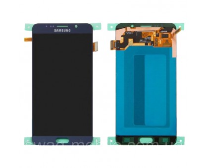 Дисплей Samsung N920C Galaxy Note 5/N920F/N9200 + тачскрин (сенсор), синий, Black Sapphire, OLED, копия хорошего качества