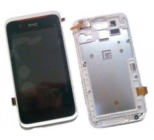 Дисплей HTC 210 Desire Dual Sim + тачскрин (сенсор), черный, в рамке белого цвета