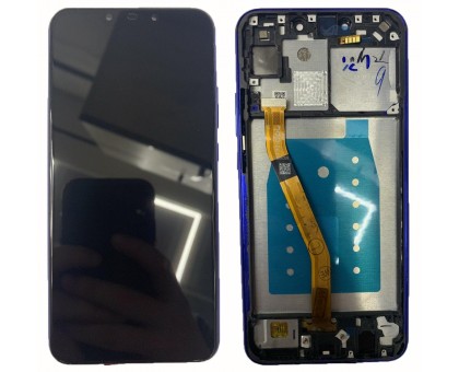Дисплей Huawei P Smart Plus INE-LX1/Nova 3i + тачскрин (сенсор), черный, в рамке синего цвета, оригинал