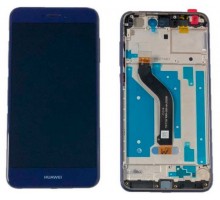 Дисплей Huawei P8 Lite 2017/P9 Lite 2017/Nova Lite 2016/Honor 8 Lite/GR3 2017 + тачскрин (сенсор), синий, в рамке