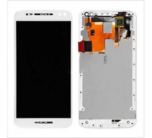 Дисплей Motorola XT1570 Moto X Style/XT1572/XT1575 + тачскрин (сенсор), белый, в рамке