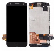 Дисплей Motorola XT1650-02 Moto Z Force Droid + тачскрин (сенсор), черный, в рамке, Amoled, оригинал