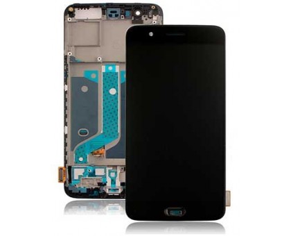 Дисплей OnePlus 5 A5000 + тачскрин (сенсор), черный, Amoled, оригинал , в рамке