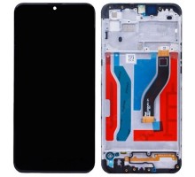 Дисплей Samsung A107F Galaxy A10s 2019 + тачскрин (сенсор), черный, в рамке, оригинал , переклеено стекло