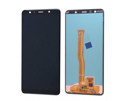 Дисплей Samsung A750F Galaxy A7 2018 + тачскрин (сенсор), черный, Amoled, оригинал , переклеено стекло