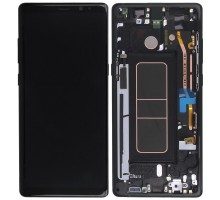 Дисплей Samsung N950F Galaxy Note 8 + тачскрин (сенсор), черный, в рамке , Midnight Black, оригинал , переклеено стекло