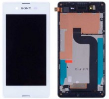 Дисплей Sony D2202 Xperia E3/D2203/D2206 + тачскрин (сенсор), белый, в рамке, оригинал