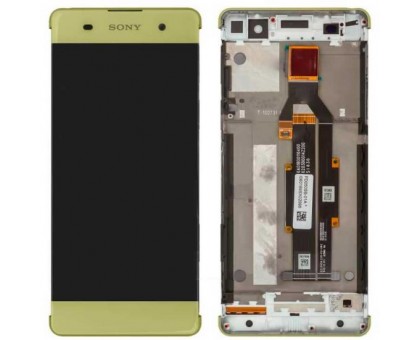 Дисплей Sony F3111 Xperia XA/F3112/F3113/F3115/F3116 + тачскрин (сенсор), золотистый, Lime Gold, в рамке, оригинал