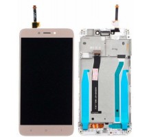 Дисплей Xiaomi Redmi 4X/4X Pro + тачскрин (сенсор), золотистый, в рамке