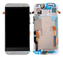Дисплей для HTC One M8 + touchscreen, чёрный, с передней панелью белого цвета