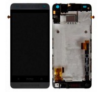 Дисплей HTC 601n One mini + тачскрін (сенсор), чорний, в рамці (без нижньої вставки)