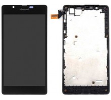 Дисплей Microsoft 540 Lumia Dual Sim + тачскрин (сенсор), черный, в рамке