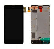 Дисплей Nokia 630 Lumia/635/636/638 + тачскрин (сенсор), черный, в рамке, оригинал