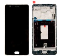 Дисплей OnePlus 3 A3003/3T A3010 + тачскрин (сенсор), черный, Amoled, оригинал , в рамке