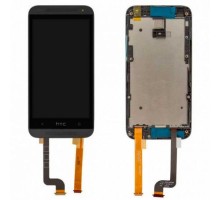 Дисплей для HTC 601 Desire/ 601 Dual Sim + touchscreen, чёрный, с передей панелью
