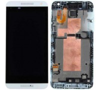 Дисплей HTC 610 Desire + тачскрін (сенсор), чорний, в рамці білого кольору