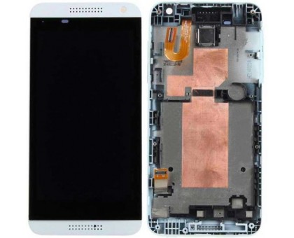 Дисплей HTC 610 Desire + тачскрін (сенсор), чорний, в рамці білого кольору