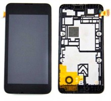 Дисплей Nokia 530 Lumia + тачскрин (сенсор), черный, в рамке, оригинал