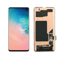 Дисплей Samsung G973F Galaxy S10 + тачскрин (сенсор), черный, Amoled, оригинал , переклеено стекло