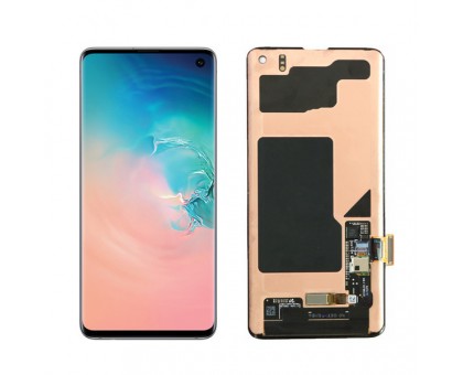 Дисплей Samsung G973F Galaxy S10 + тачскрін (сенсор), чорний, Amoled, оригінал, переклеїти скло