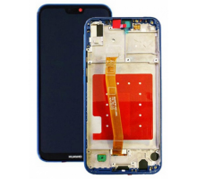 Дисплей Huawei P20 Lite ANE-LX1 (Nova 3e) + тачскрин (сенсор), черный, в рамке синего цвета, Klein Blue