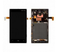 Дисплей Nokia 830 Lumia + тачскрин (сенсор), черный, в рамке , оригинал
