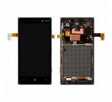 Дисплей Nokia 830 Lumia + тачскрин (сенсор), черный, в рамке , оригинал