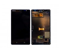 Дисплей Nokia X2 Dual Sim + тачскрин (сенсор), черный, в рамке, оригинал