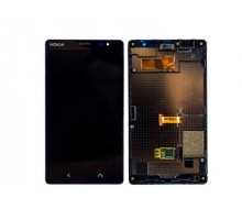 Дисплей Nokia X2 Dual Sim + тачскрин (сенсор), черный, в рамке, оригинал
