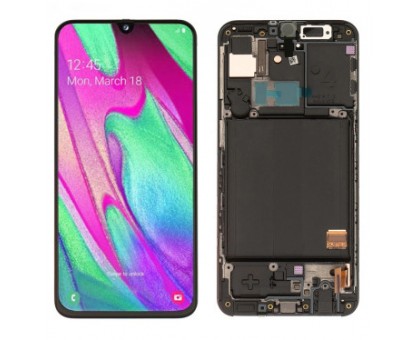Lcd Samsung A405F Galaxy A40 2019 + touch-screen, (black, in frame, Amoled, original, re-glued glass)