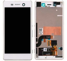 Дисплей Sony E5603 Xperia M5 Dual Sim/E5606/E5633 + тачскрин (сенсор), белый, с передней панелью, оригинал