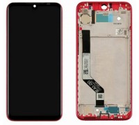 Дисплей Xiaomi Redmi Note 7 + тачскрін (сенсор), чорний, в рамці червоного кольору, Twilight Gold, оригінал
