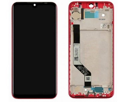 Lcd Xiaomi Redmi Note 7 + touch-screen (sensor), black, red frame, Twilight Gold, original