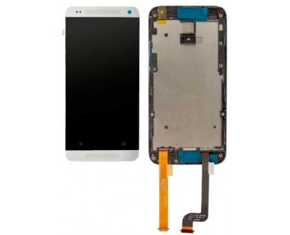 Дисплей для HTC Desire 601/601 + Dual Sim сенсорний екран, чорний, з перед панеллю білого кольору