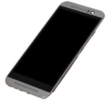 Дисплей для HTC One M9 + touchscreen, чёрный, с передней панелью серого цвета