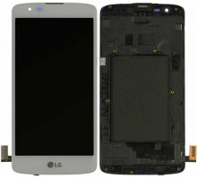 Дисплей LG K350E K8 (2016)/K350N/Phoenix 2 + тачскрин (сенсор), белый, в рамке, оригинал