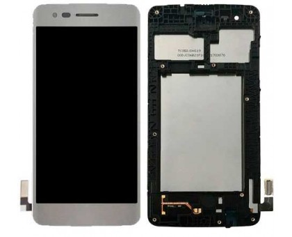 Дисплей LG M200N K8 (2017) / M210 Aristo / MS210 / US215 K8 2017 + тачскрін (сенсор), сріблястий, в рамці, оригінал, 40 pin