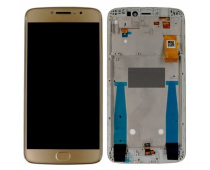 Дисплей Motorola XT1770 Moto E4 Plus/XT1771/XT1772/XT1773, версия MediaTek + тачскрин (сенсор), золотистый, в рамке