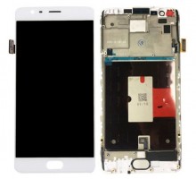Дисплей OnePlus 3 A3003/3T A3010 + тачскрин (сенсор), белый, TFT, копия, в рамке