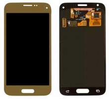 Дисплей Samsung G800H Galaxy S5 mini Duos/G800F + тачскрин (сенсор), золотистый, Copper Gold, Amoled, оригинал
