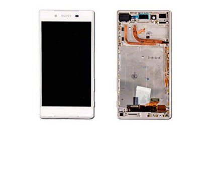 Дисплей Sony E6603 Xperia Z5/E6653/E6633 Dual + тачскрин (сенсор), белый, в рамке