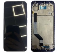 Дисплей Xiaomi Redmi Note 7 + тачскрін (сенсор), чорний, в рамці синього кольору, оригінал