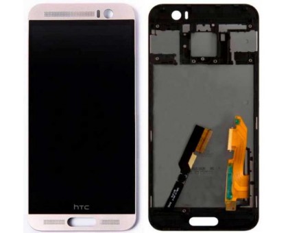 Дисплей HTC One M9 Plus + тачскрин (сенсор), черный в рамке светло золотистого цвета, Silver Gold