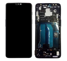 Дисплей OnePlus 6 A6003 + тачскрин (сенсор), черный, Amoled, оригинал , в рамке