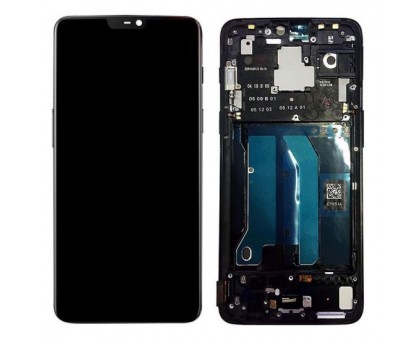 Дисплей OnePlus 6 A6003 + тачскрин (сенсор), черный, Amoled, оригинал , в рамке