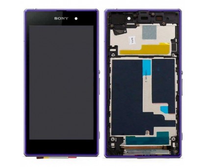 Lcd Sony C6902 Xperia Z1 L39h / С6903 / С6906 / С6943 + touchscreen (sensor), black, in a violet frame, original