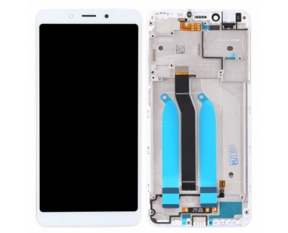 Lcd Xiaomi Redmi 6 / Redmi 6A + touch-screen (sensor), white, in frame, no proximity sensor and light