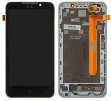 Дисплей для HTC 516 Desire Dual Sim + touchscreen, чёрный, с передей панелью белого цвета