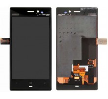 Дисплей для Nokia 928 Lumia (Verizon) + touchscreen, чёрный, с передней панелью, оригинал (Китай)